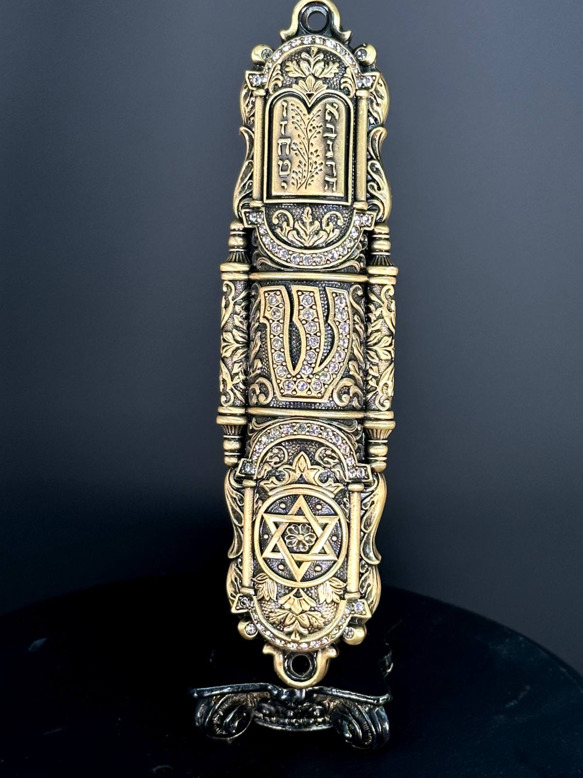 I Am Edgar Berebi My CHAI Mezuzah Judaica Jewish Box Museum Gold Plate LAST ONES