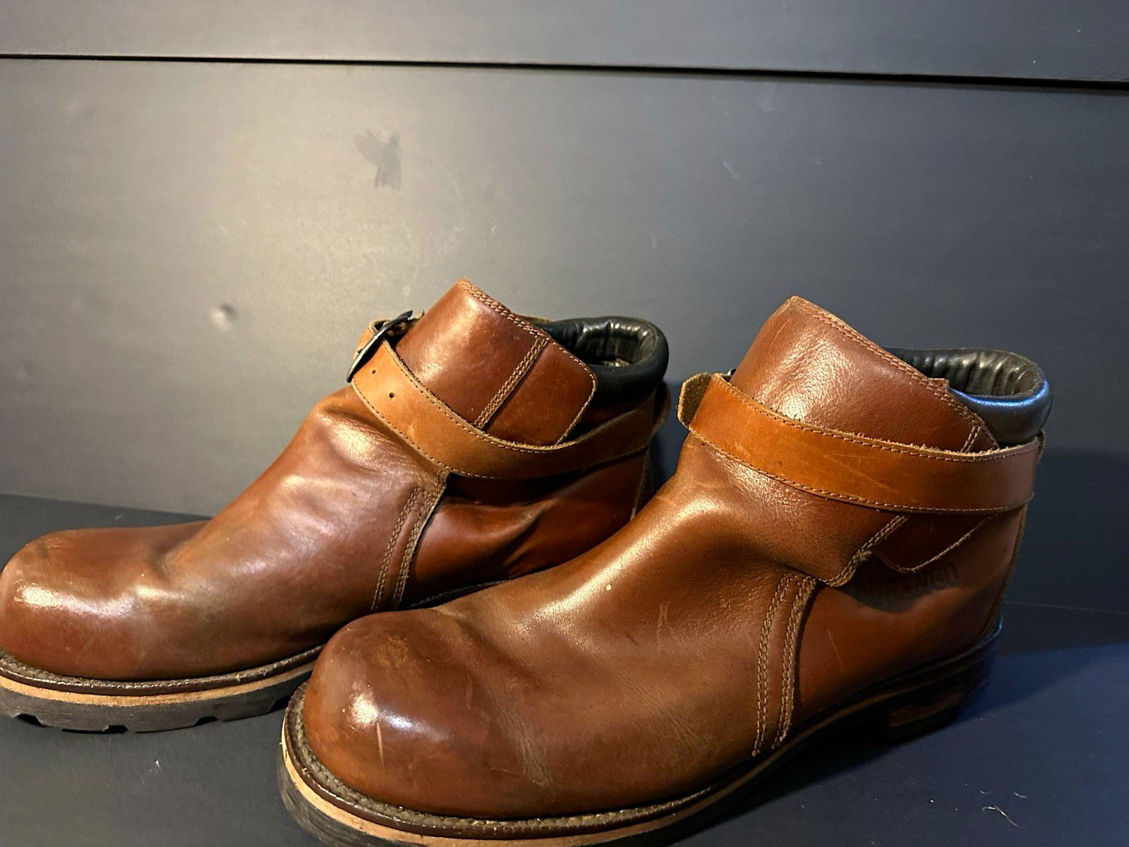 Vintage Durango SW11474 Men’s 13D Brown Leather Ankle Boots Brazil Strap Western