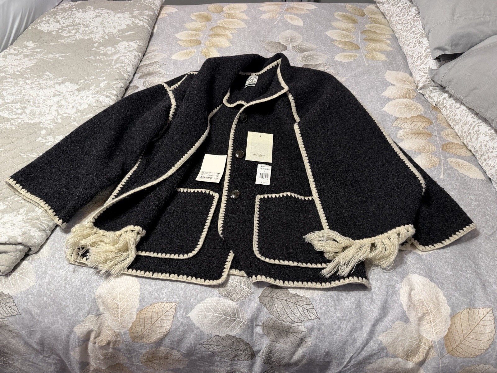 TOTEME Gray Wool Scarf Coat Authentic HTF Sz 42  Sz 10/12 US Oversized