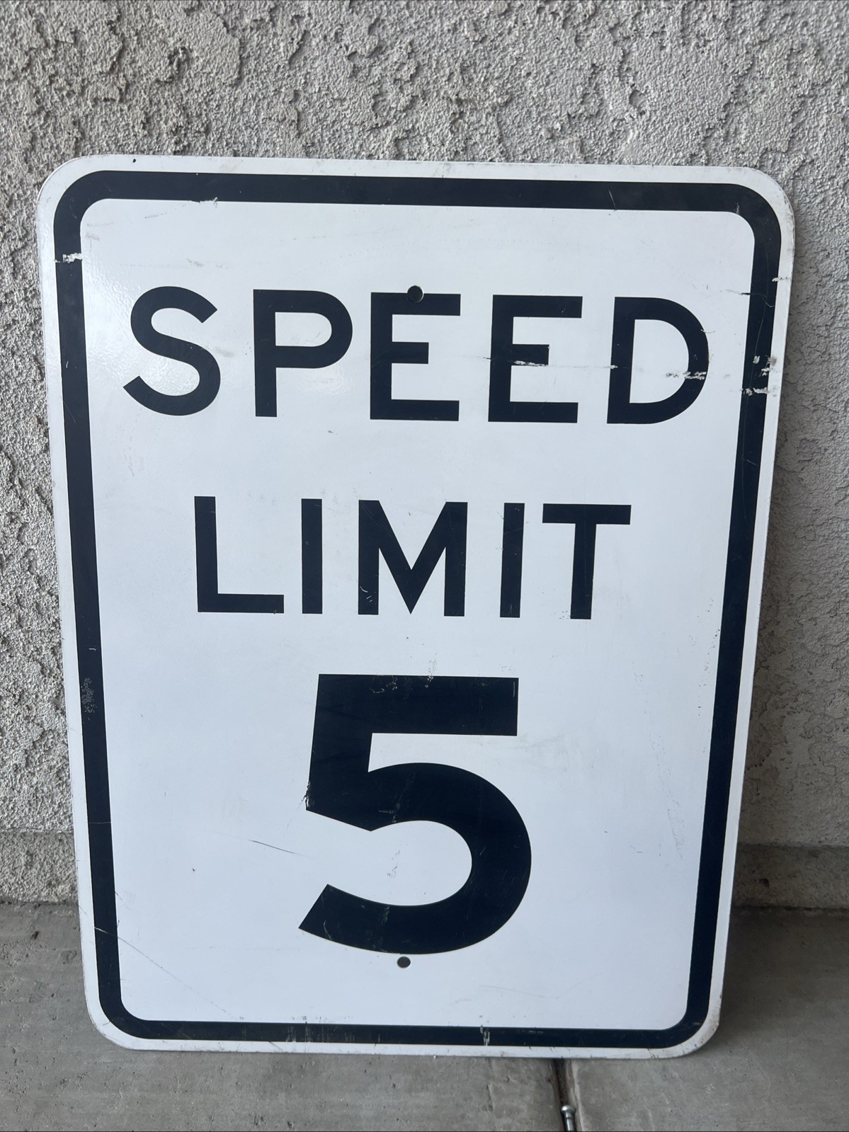 Vintage Speed Limit 5 MPH Road Street Sign Heavy Metal Or Steel