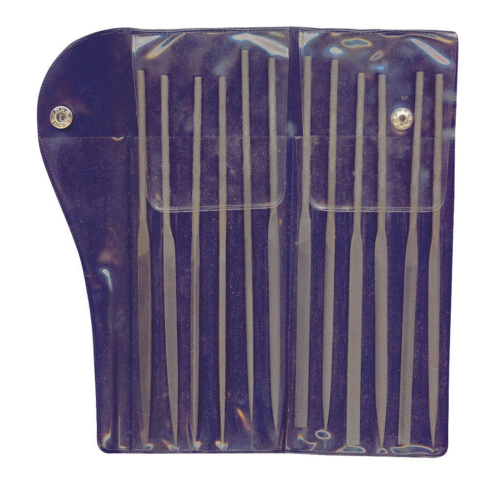 WESTWARD 10Z663 Needle File Set,4 Cut,7.2 In,12 Pc 10Z663