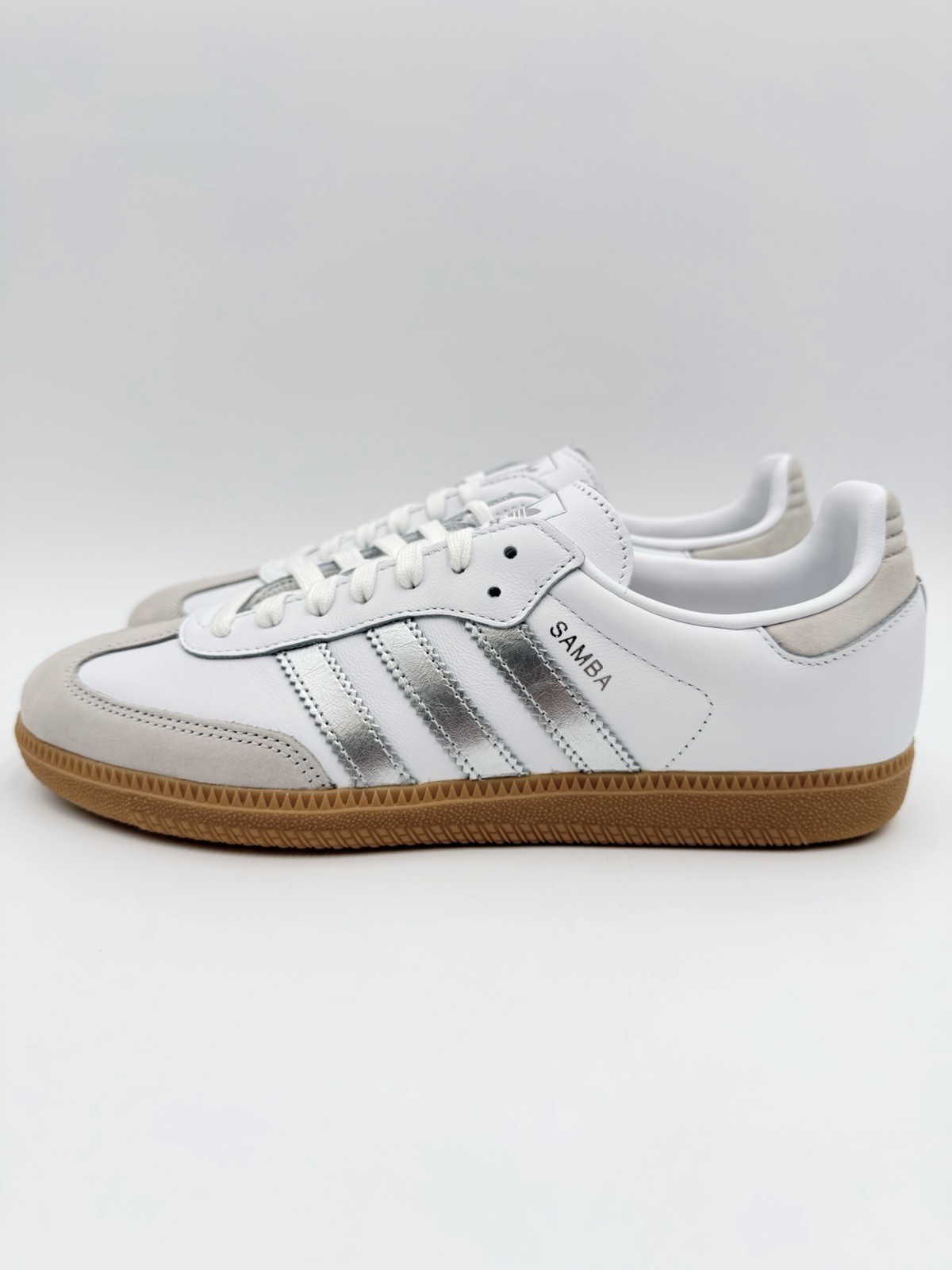 Adidas Women\'s Samba OG Size 8 White Silver Beige Gum |JI2725| Adidas Women\'s Samba OG Size 8 White Silver Beige Gum |JI2725|