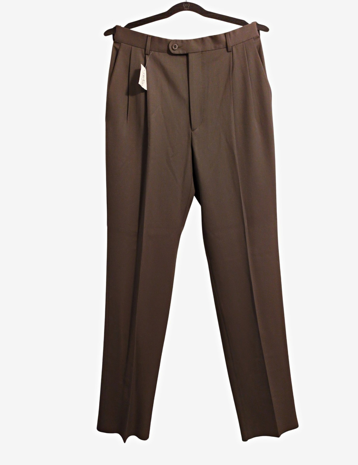 NWT Zanella Bennett Dress Pants Mens 32 Unhemmed Brown 100% Virgin Wool Italy