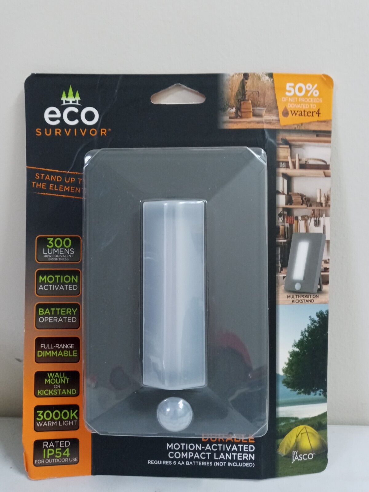 EcoSurvivor Portable Motion Sensing LED Lantern, Gray