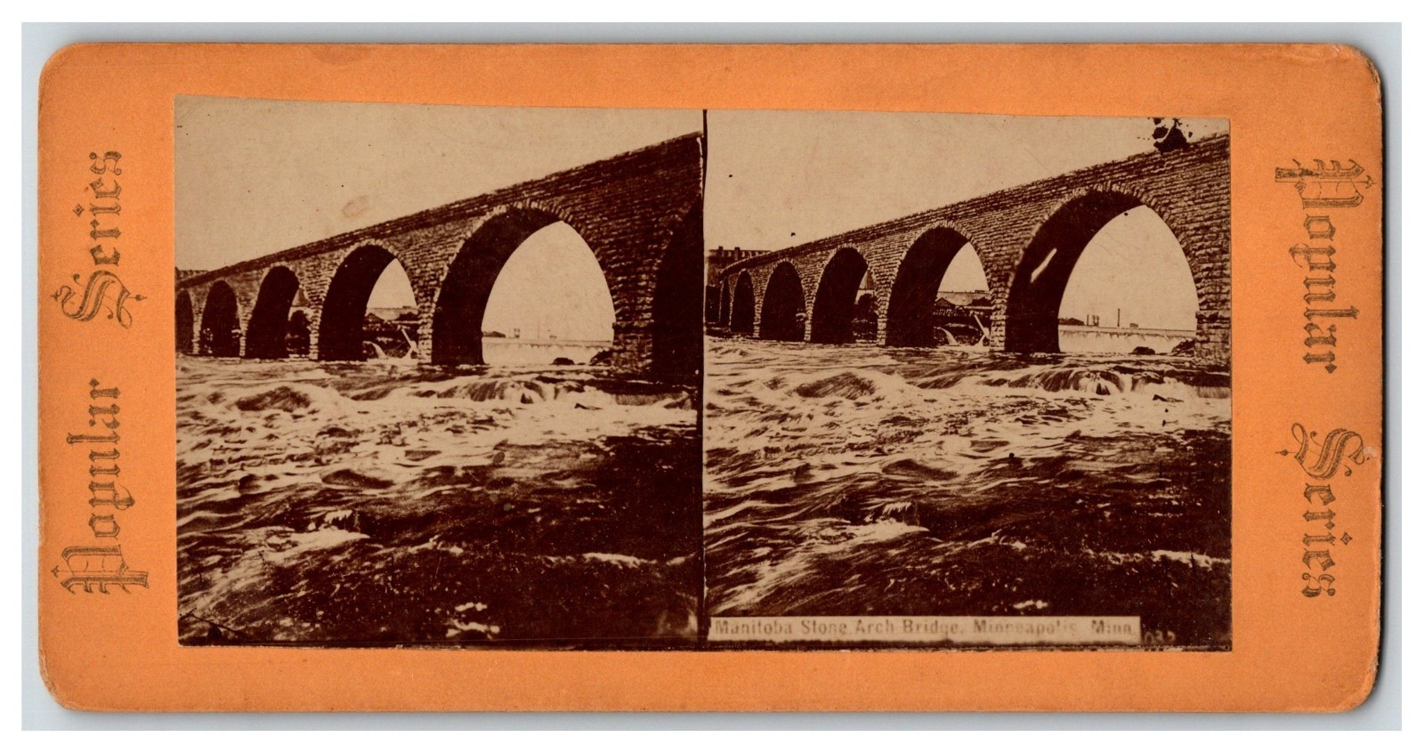 Minneapolis Stone Arch Bridge Manitoba Minnesota Stereoview Mississippi River Minneapolis Stone Arch Bridge Manitoba Minnesota Stereoview Mississippi River