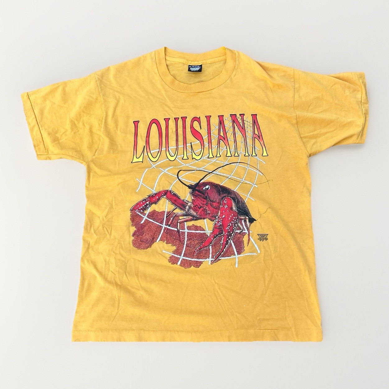 Vtg 80s Louisiana Crawfish T Shirt XL Yellow Tees Unlimited Screen Stars Best Vtg 80s Louisiana Crawfish T Shirt XL Yellow Tees Unlimited Screen Stars Best