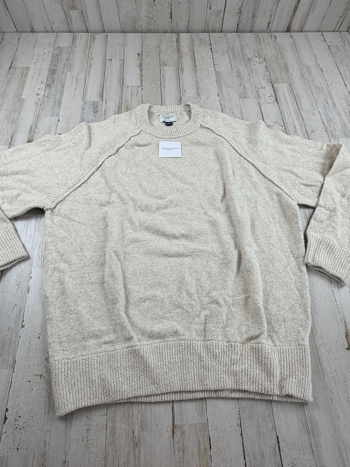 Women’s American Eagle Crew Neck Sweater Beige/Tan Size Large Super soft NWT Women’s American Eagle Crew Neck Sweater Beige/Tan Size Large Super soft NWT