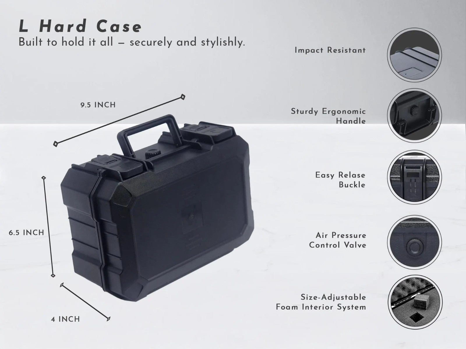 Rugged Lockable Hard Case | Waterproof Shockproof Airtight Protective Storage