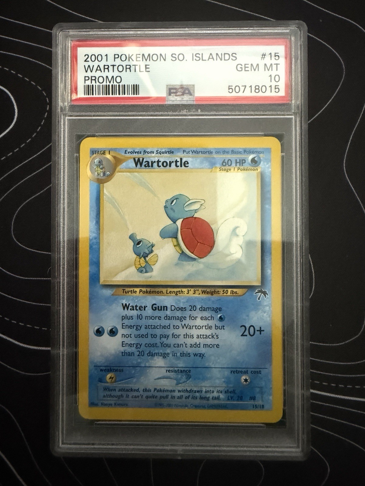PSA 10 2001 Pokémon TCG Southern Islands Wartortle 15/18 English Promo PSA 10 2001 Pokémon TCG Southern Islands Wartortle 15/18 English Promo
