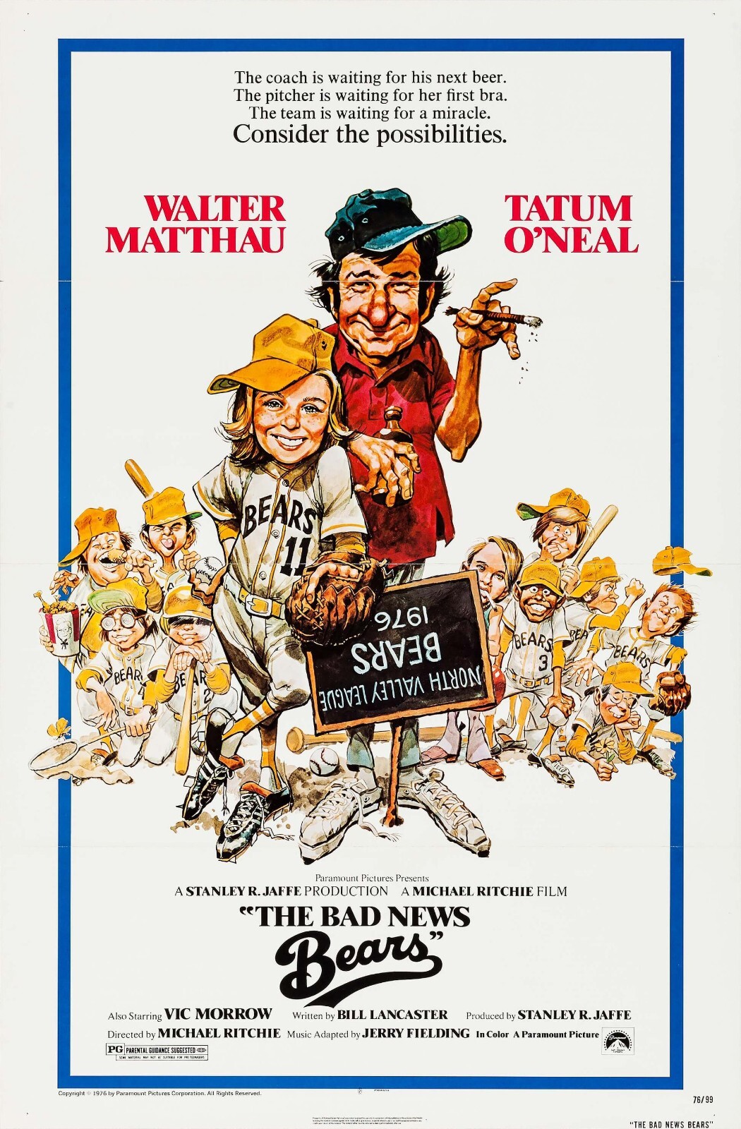 1976 The Bad News Bears Movie Poster 11X17 Walter Matthau Tatum O'Neal ⚾🍿 1976 The Bad News Bears Movie Poster 11X17 Walter Matthau Tatum O'Neal ⚾🍿