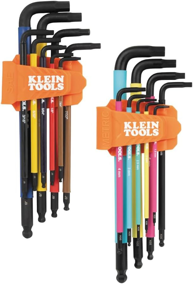 Klein Tools BLS18 SAE and Metric Hex Key Wrench Set, 18-Piece