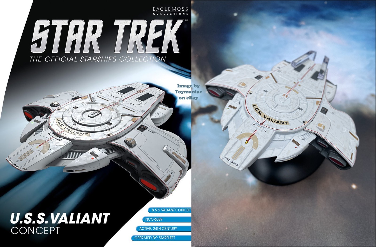 Eaglemoss Star Trek Online USS VALIANT NCC-6089 Defiant Concept  RARE