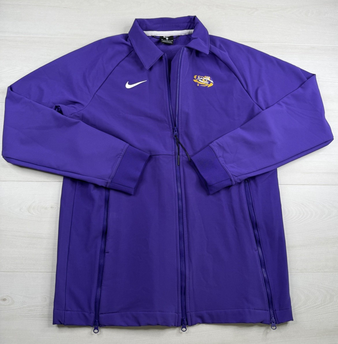 Nike LSU Tigers Purple Sideline Jacket Soft Shell Magnetic Pockets Womens M NWOT