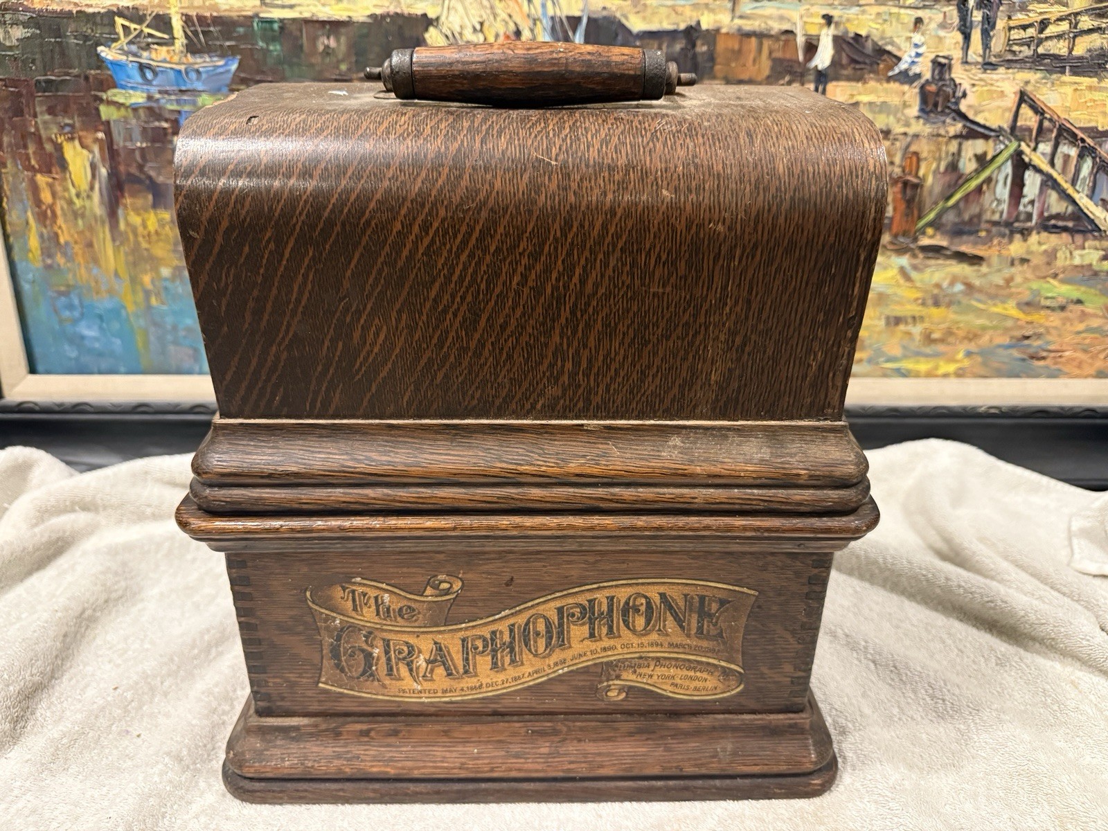 RARE 1800s COLUMBIA Type AT GRAPHOPHONE Edison Cylinder Player PHONOGRAPH RARE 1800s COLUMBIA Type AT GRAPHOPHONE Edison Cylinder Player PHONOGRAPH