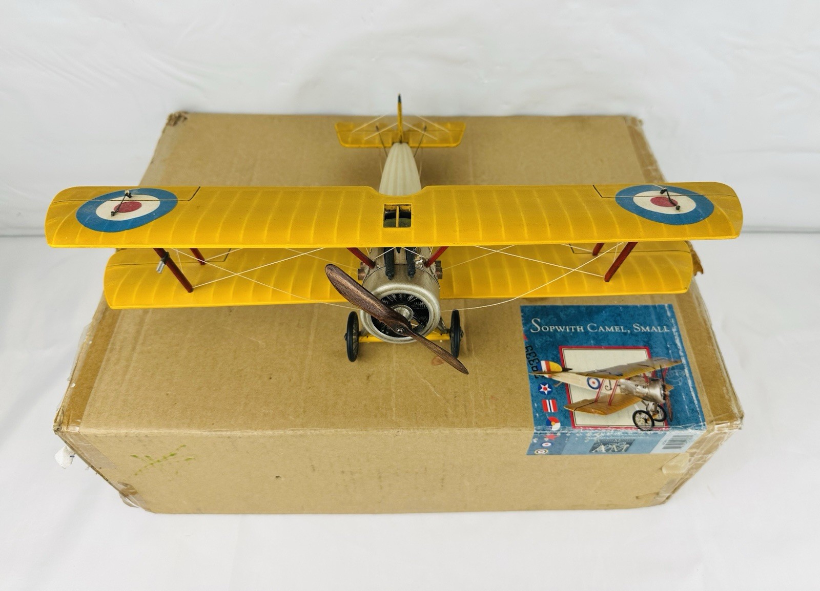 Authentic Models Sopwith Camel Double Wing Airplane Yellow Bullseye Mint w/Box Authentic Models Sopwith Camel Double Wing Airplane Yellow Bullseye Mint w/Box