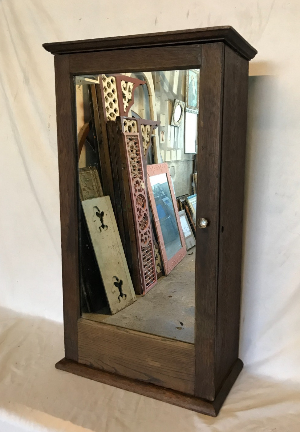 Antique Vintage 17x30 Hardwood Oak Medicine Wall Mirror Cabinet Old 1511-26B Antique Vintage 17x30 Hardwood Oak Medicine Wall Mirror Cabinet Old 1511-26B
