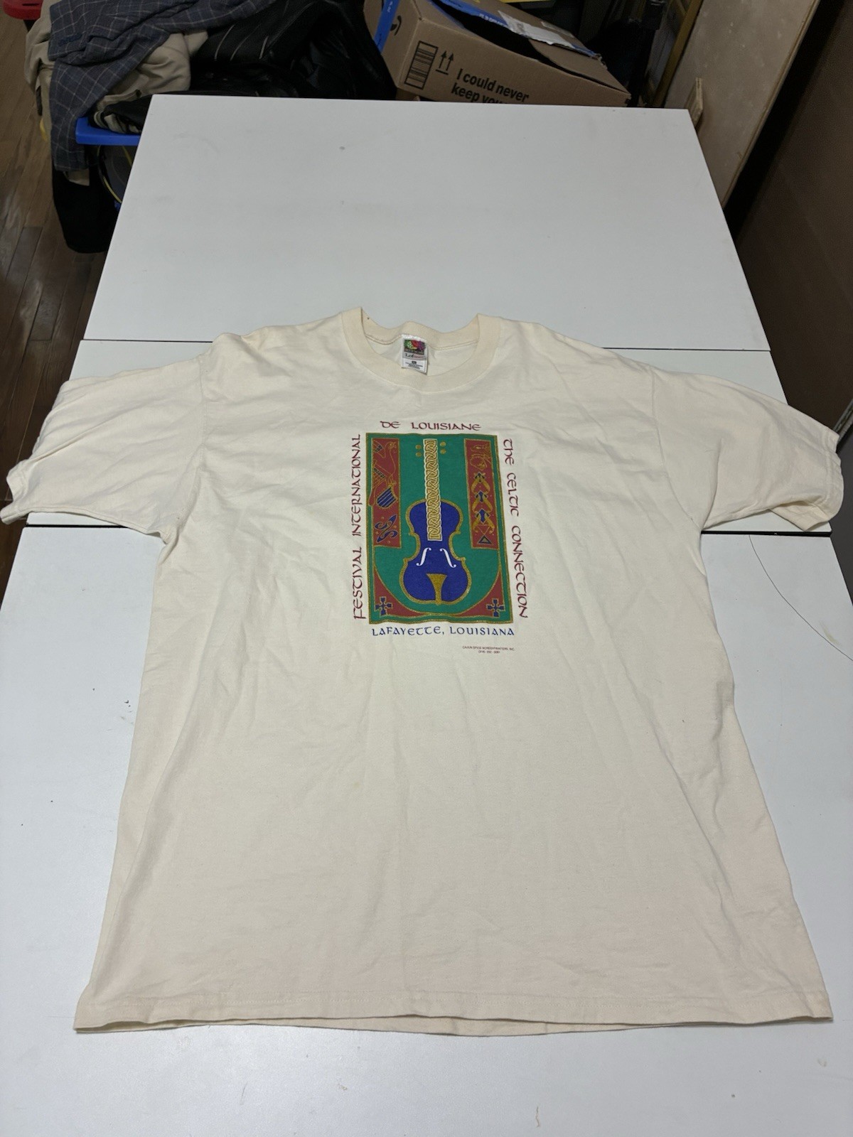Vintage Festival International de Louisiane Shirt XL Tan Lafayette Louisiana 90s Vintage Festival International de Louisiane Shirt XL Tan Lafayette Louisiana 90s