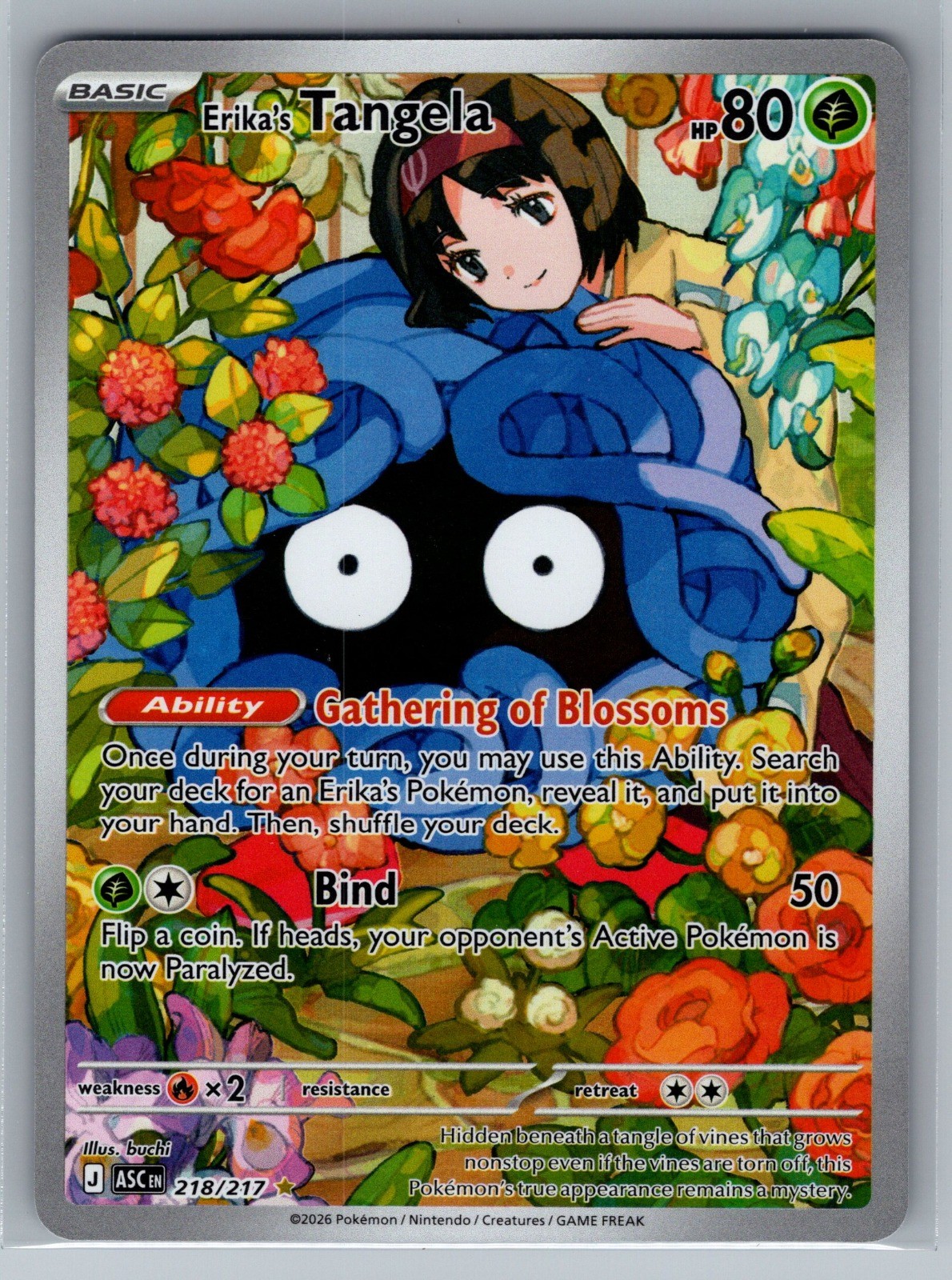 Erika\'s Tangela Holo Illustration Rare ME: Ascended Heroes 218/217 NM Erika\'s Tangela Holo Illustration Rare ME: Ascended Heroes 218/217 NM
