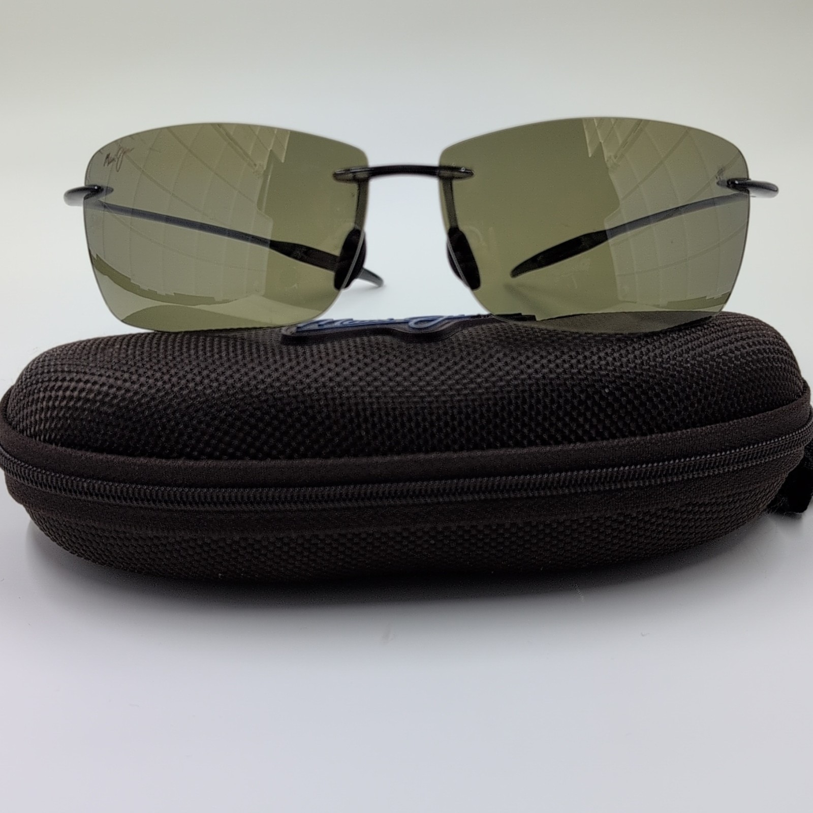 MAUI JIM MJ-423-11 65[]13-127 OLIVE GREEN TONE POLARIZED RIMLESS SUNGLASSES