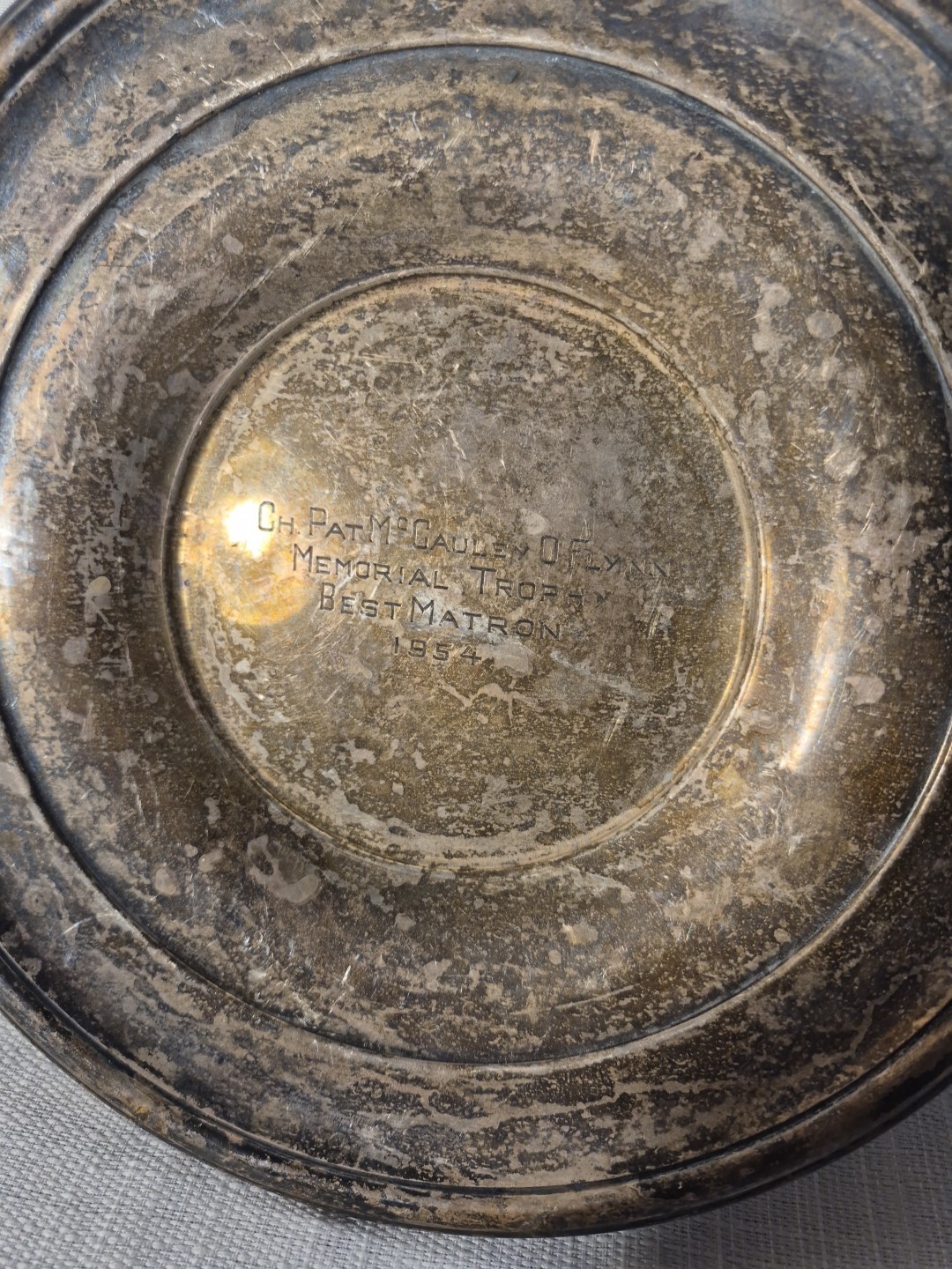 International Sterling 9inch Silver Platter H296 (Mono)Best Matron Pat McCauley 