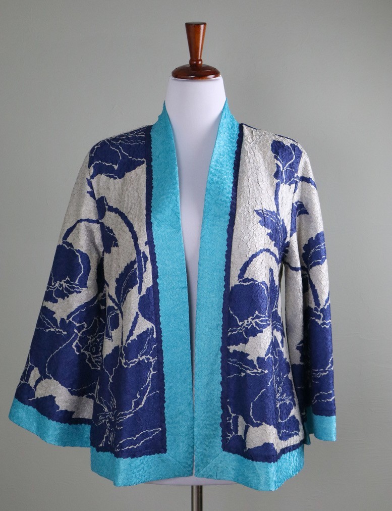 CHICO\'S Travelers $139 Crinkle Reversible Kimono Jacket Top Size 1 US Medium