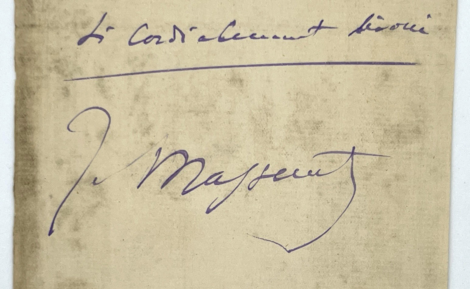 Jules Massenet Handwritten Signed Letter – French Composer JSA LOA (Purple Ink)