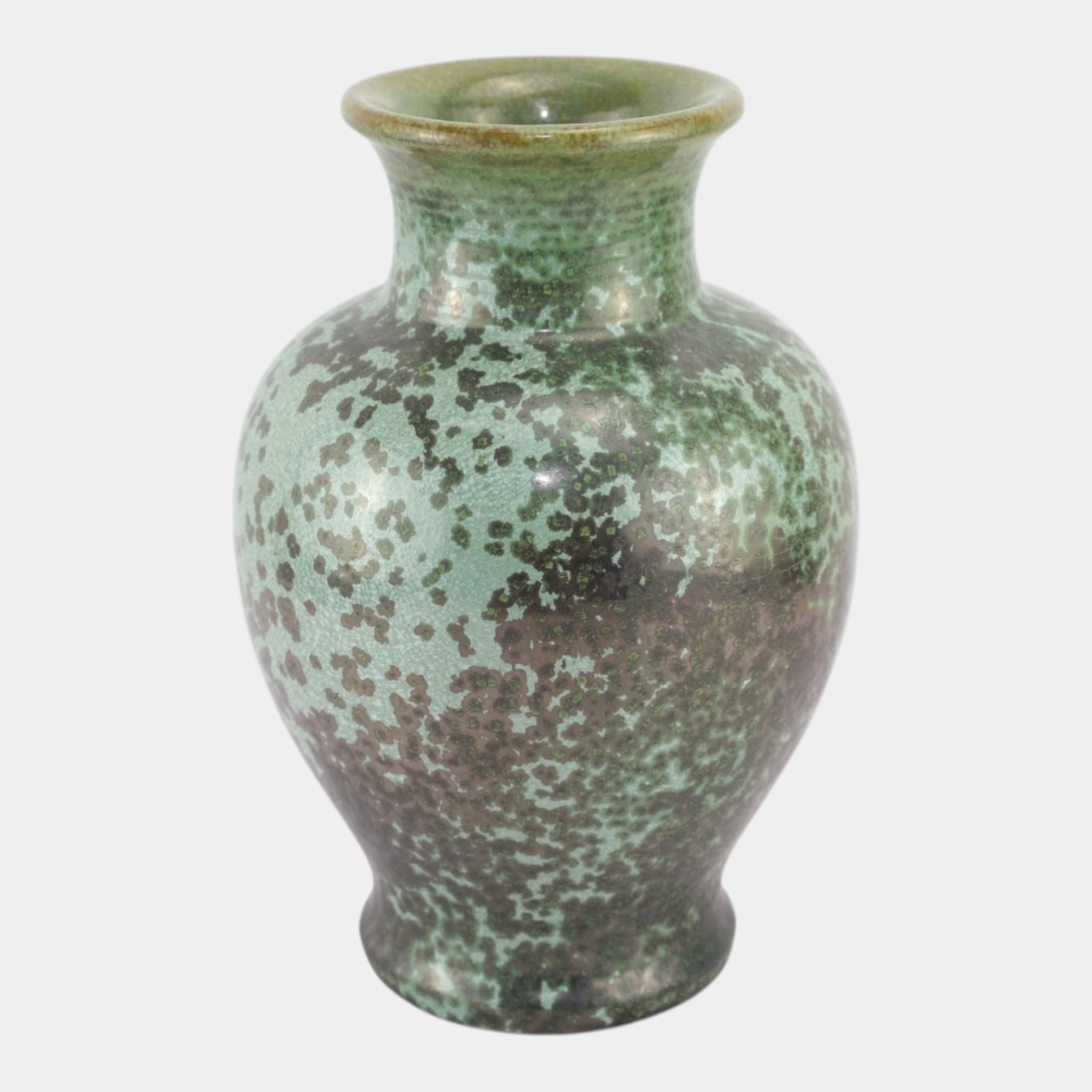 Fulper 1917-1934 Arts And Crafts Pottery Green Leopard Skin Crystalline Vase 526