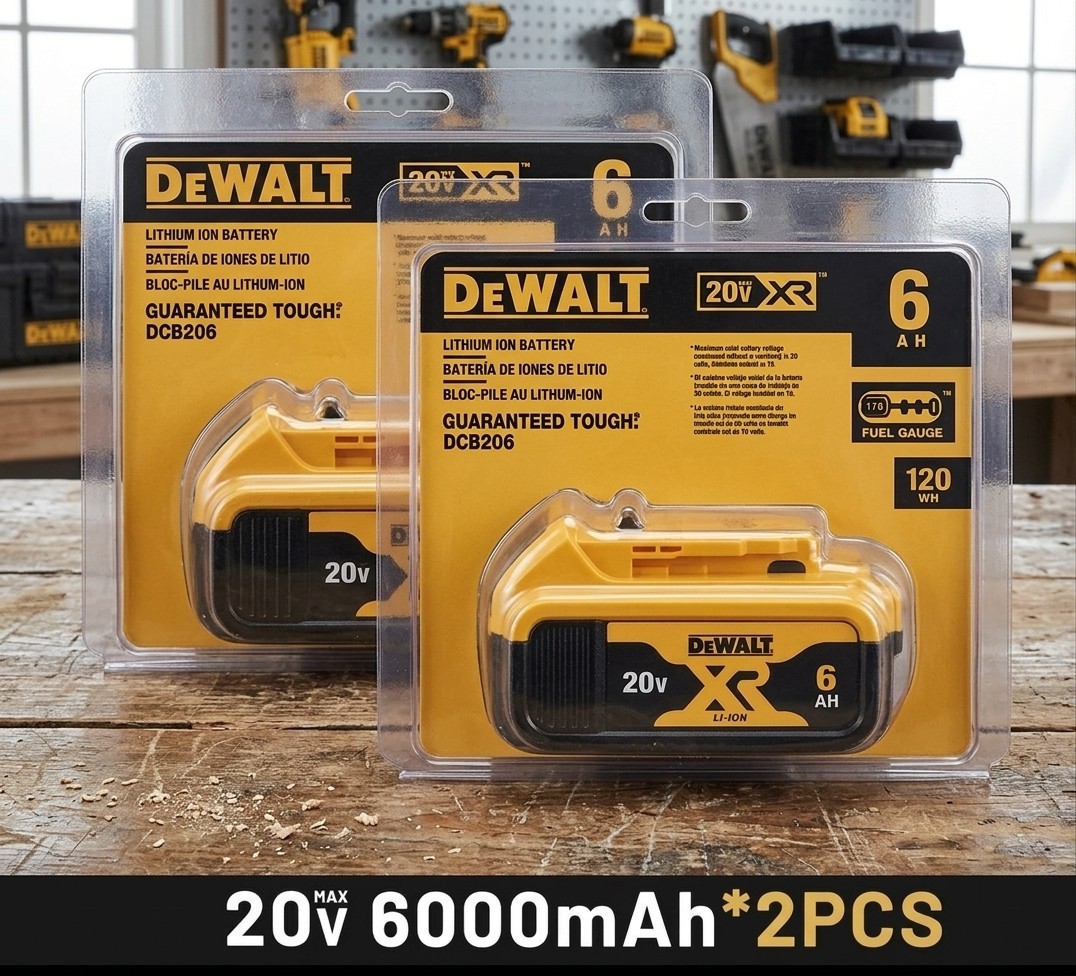 2X New Dewalt DCB206 20V Max XR 6.0Ah Lithium Ion Batteries Li-ion US-seller