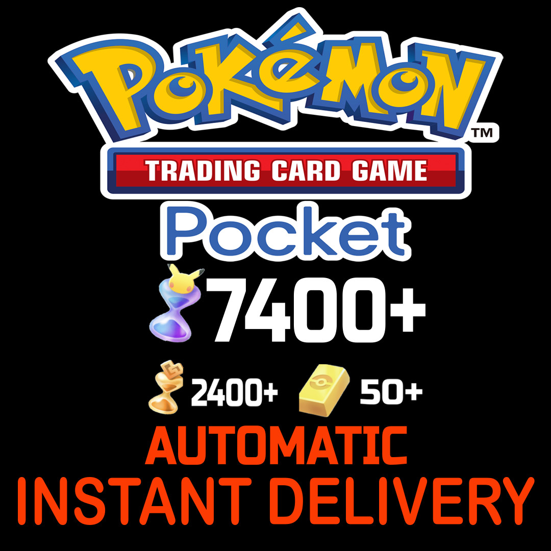 [INSTANT] Pokemon TCG Pocket 7400++ Pack Hourglass + 50 Pokegold + 3000 Tickets