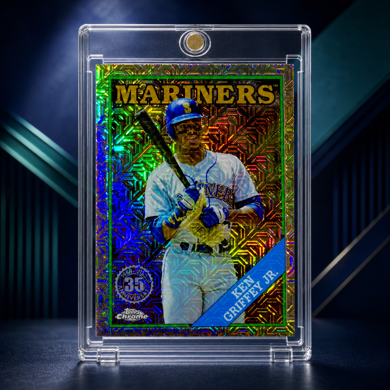 Ken Griffey Jr Rare Topps Chrome Silver Mojo Refractor SP Mariners Card Mint