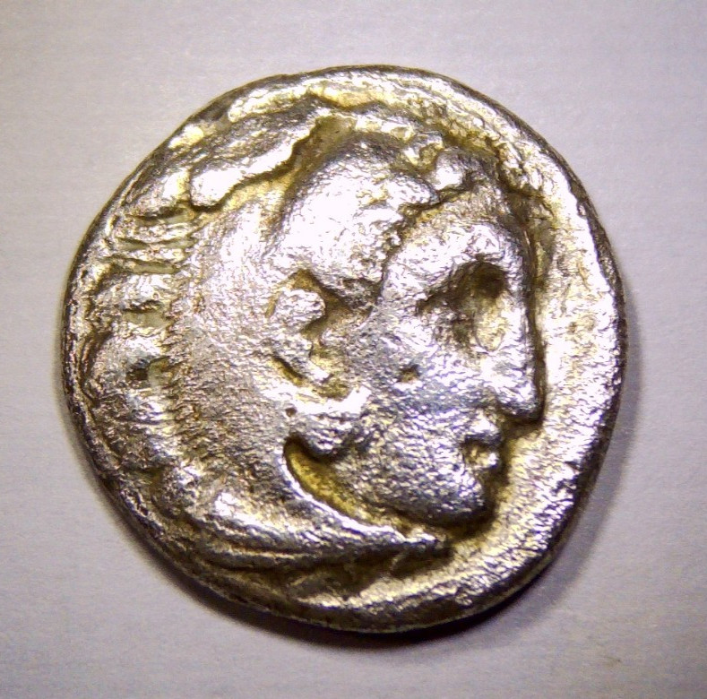 Alexander the great silver AR coin Hercules Zeus