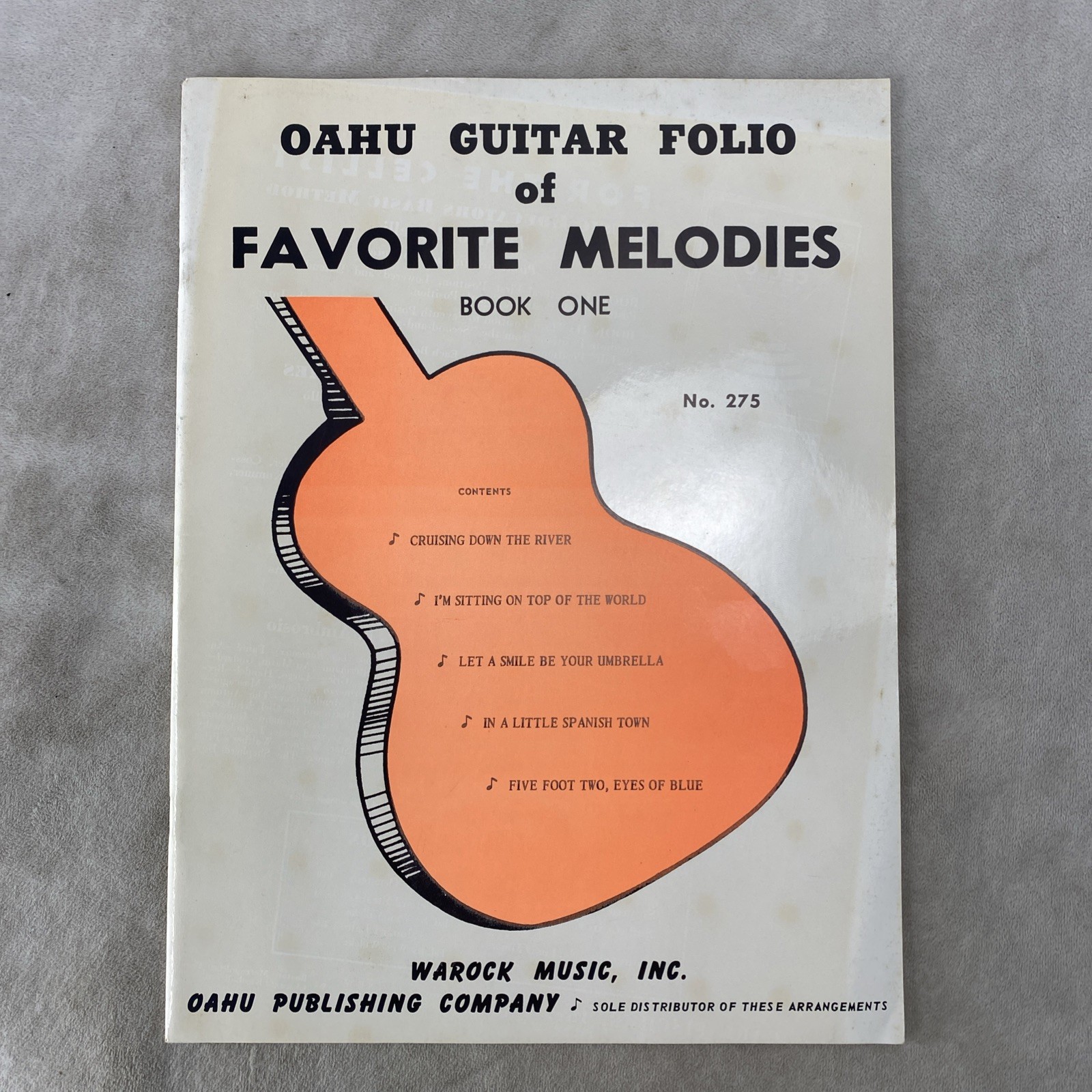 Vintage Oahu Guitar Folio Of Favorite Melodies Book ONE #275 1962 5 Songs Warock Vintage Oahu Guitar Folio Of Favorite Melodies Book ONE #275 1962 5 Songs Warock