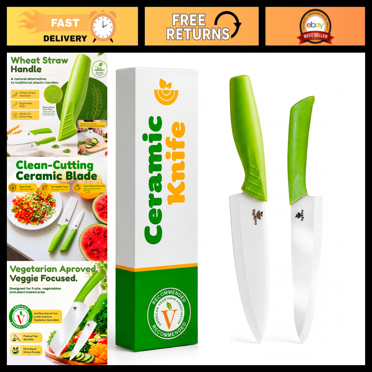 Sharp Ceramic Knife Set - 2 Piece 6\