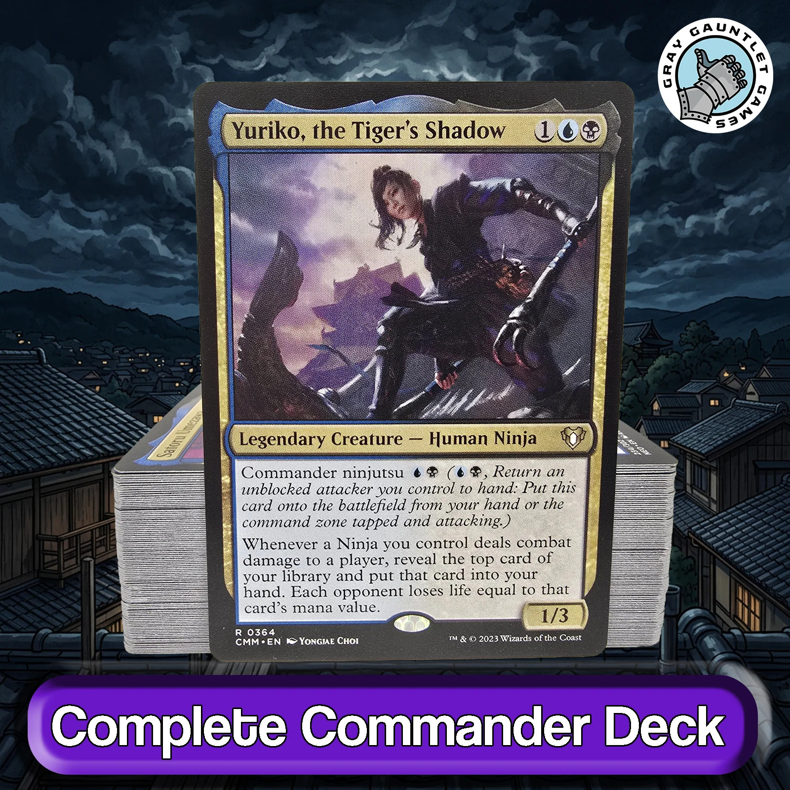 Yuriko, the Tiger\'s Shadow COMMANDER DECK Ninja Typal Drain MTG Custom Edh Magic