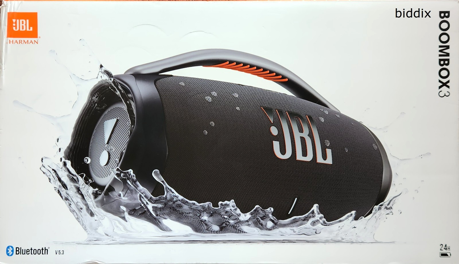 JBL Boombox3 Portable Bluetooth Speaker IPX7 Waterproof 24H Playtime - Black