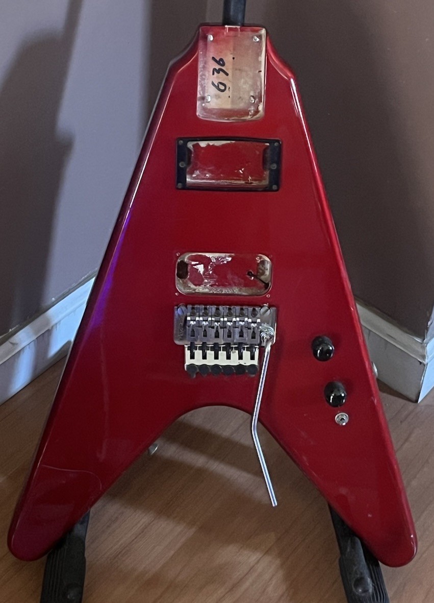 Vintage Kramer Vanguard Focus ? Flying V Project & Floyd Rose 1980s Rocker