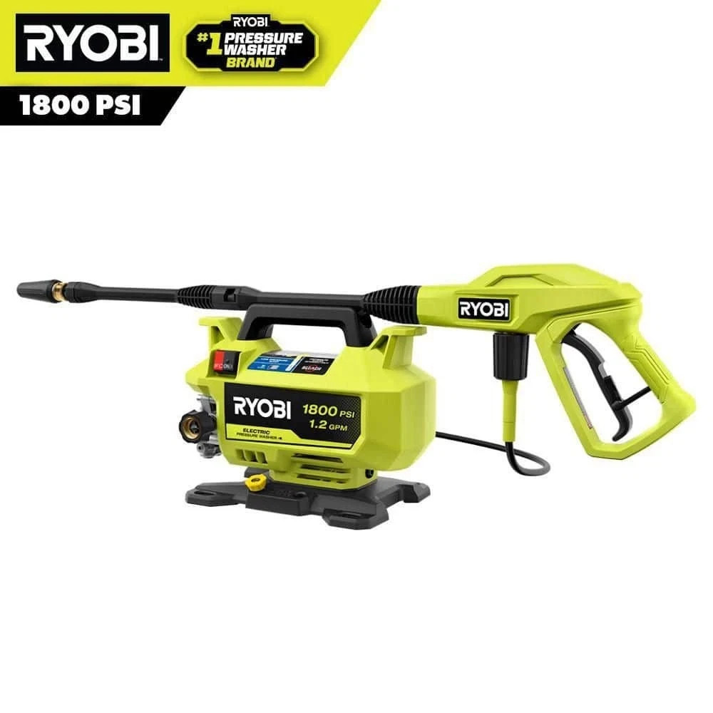Ryobi 1800 PSI 1.2 GPM Cold Water Corded Electric Pressure Washer Ryobi 1800 PSI 1.2 GPM Cold Water Corded Electric Pressure Washer