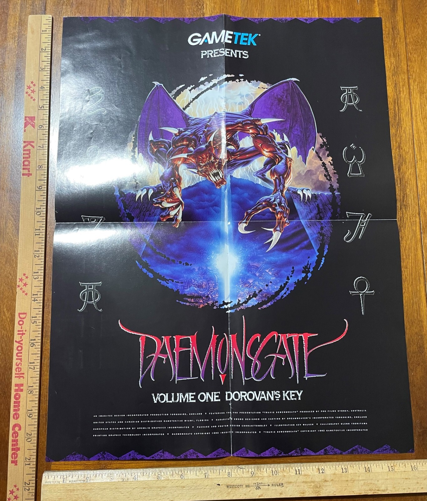 DAEMONSGATE Video Game Vintage Poster Dorovan\'s Key Gametek 1992 PC demon