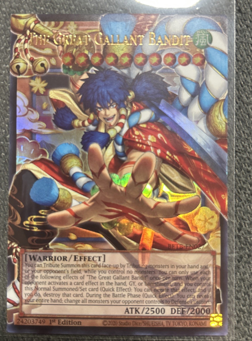 Yugioh The Great Gallant Bandit BETB-EN027 Extended Art Ultra Rare 1st Ed NM Yugioh The Great Gallant Bandit BETB-EN027 Extended Art Ultra Rare 1st Ed NM