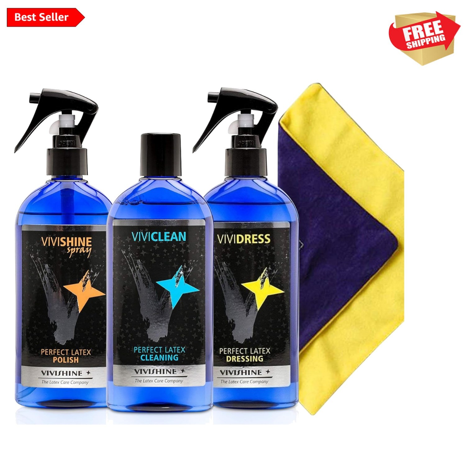 Spray - Vividress w/Spray - Viviclean - Viviwipe Combo - for Latex Clothing Spray - Vividress w/Spray - Viviclean - Viviwipe Combo - for Latex Clothing