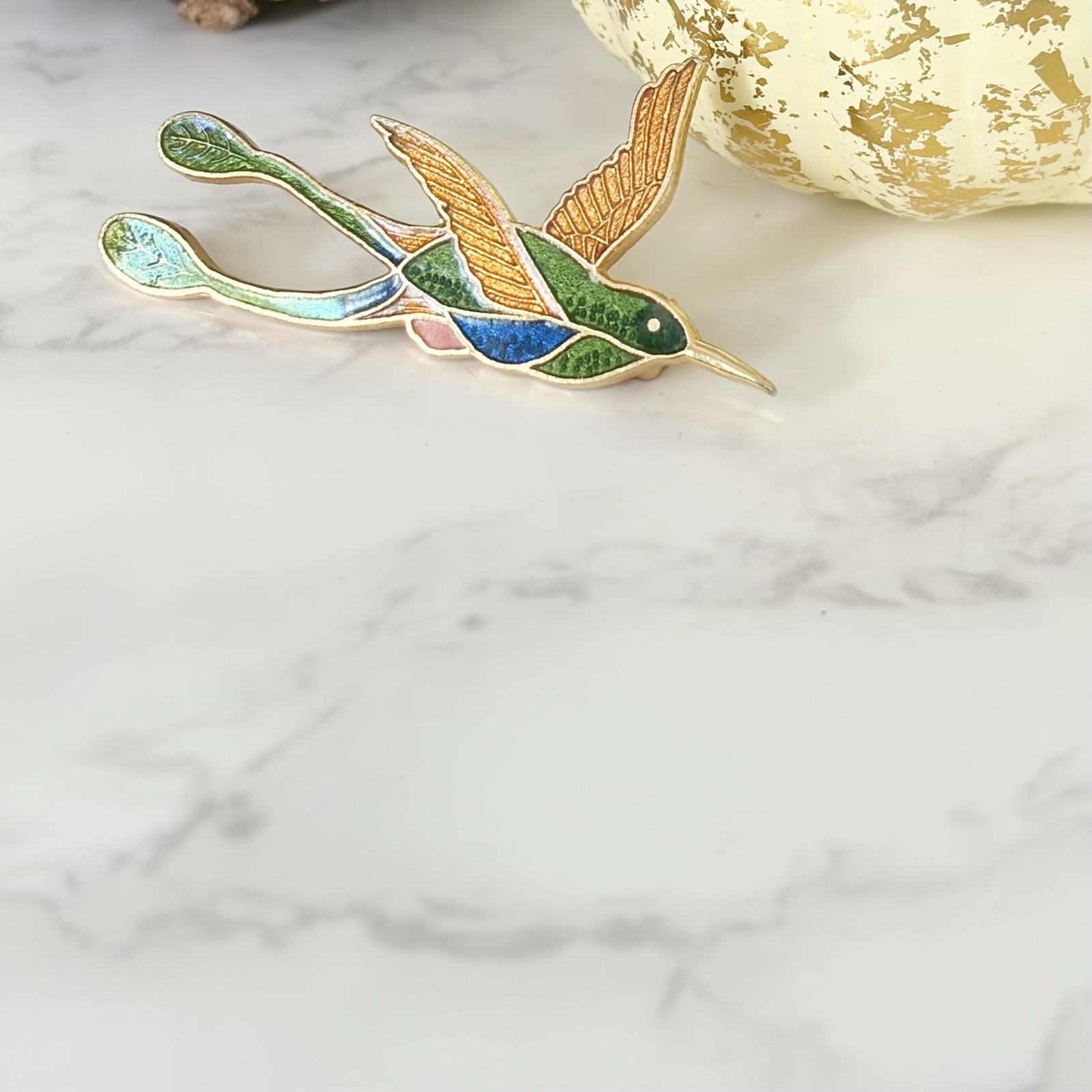 Vintage 1977 A&M Records Signed Cloisonné Hummingbird Rock Band Promo Pin
