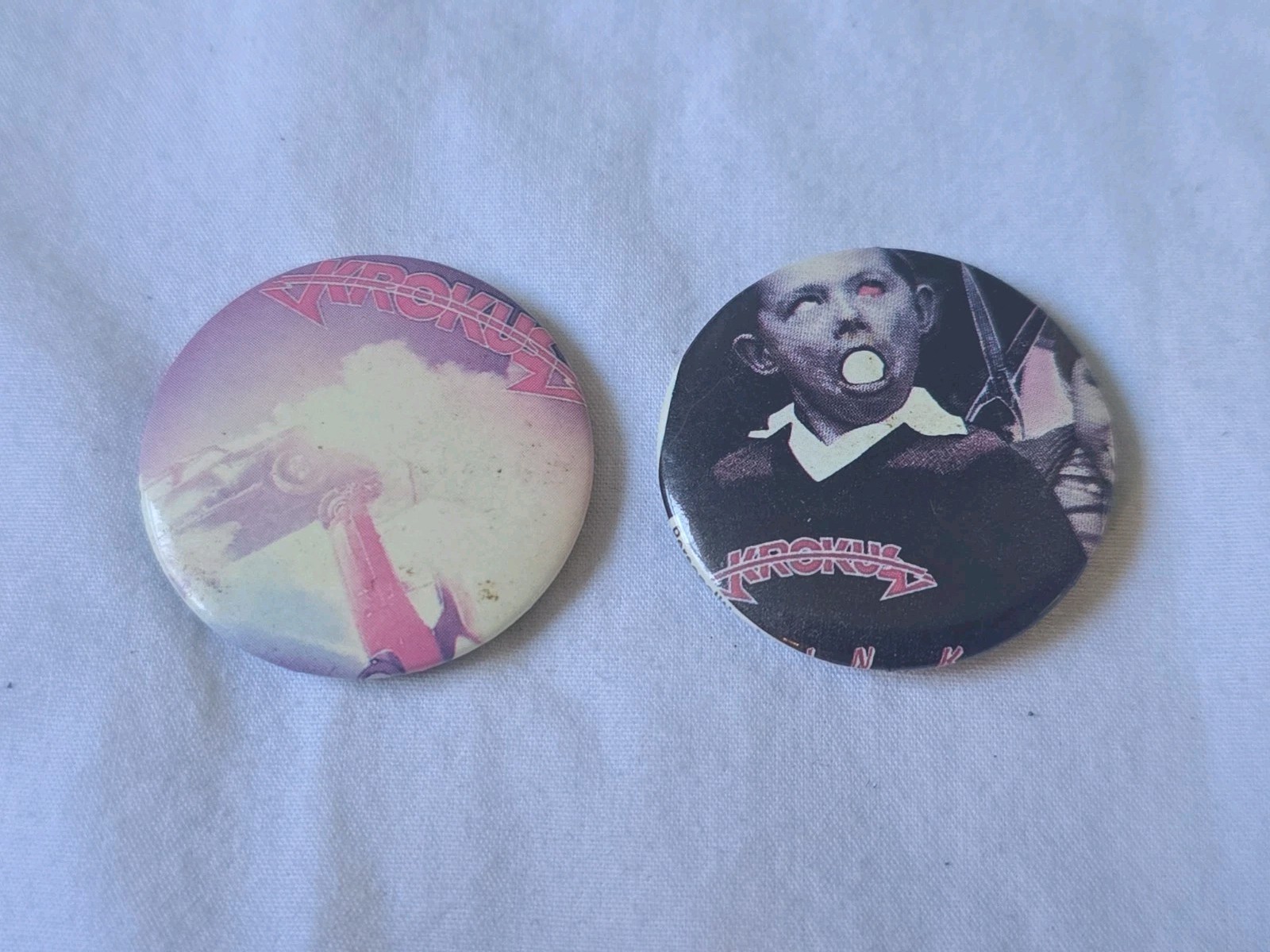 Krokus 1980s Button Pinbacks Rock Vintage Rare Krokus 1980s Button Pinbacks Rock Vintage Rare