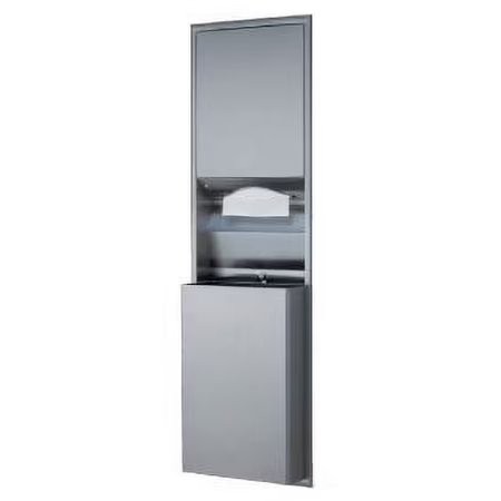 Bobrick B-3942 Semi Recessed Paper Towel Dispenser And Waste Receptacle - Stainl