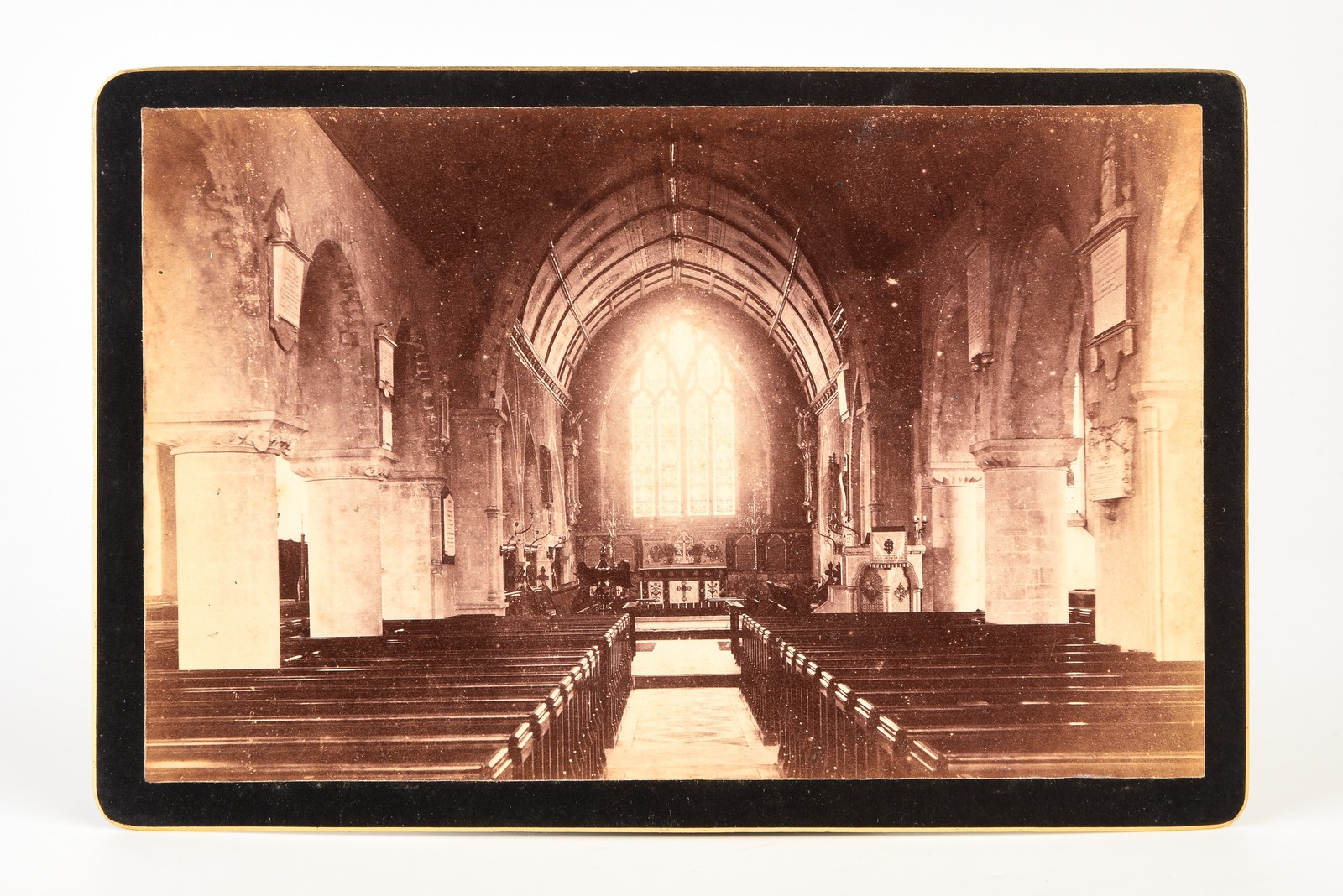 Late 1800s Cabinet Card 6½x4¼'' Albumen Photo - Church Interior V23