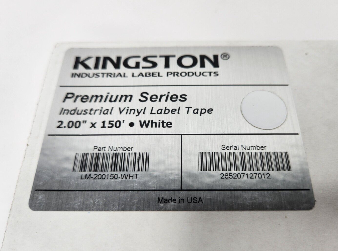 Kingston Premium Vinyl Label Tape, White, 2 Kingston Premium Vinyl Label Tape, White, 2
