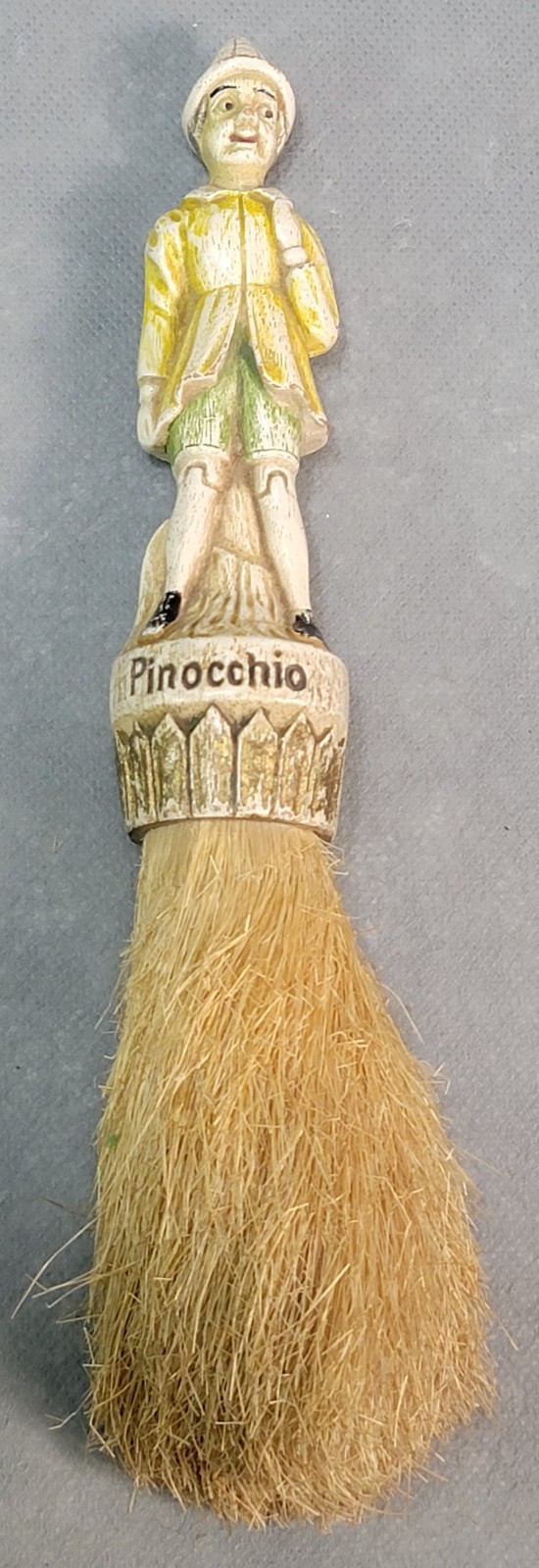 Vintage PINOCCHIO Chalkware Resin CLOTHES/CRUMB Vanity BRUSH