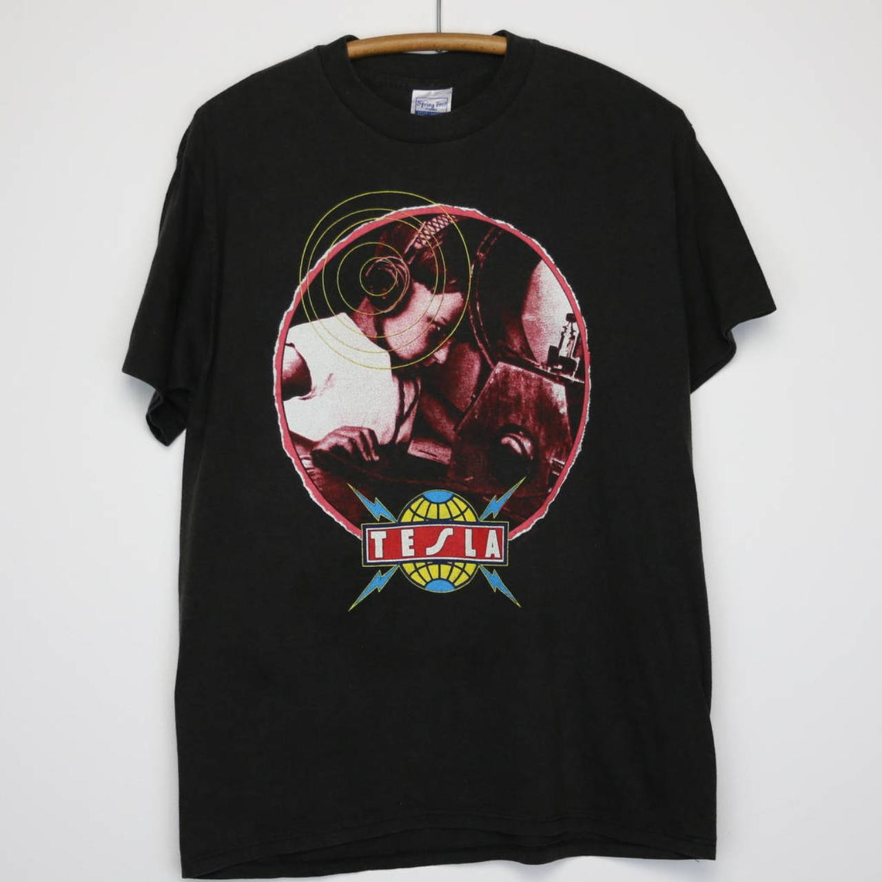 Vintage 1989 Tesla World Tour Band T-Shirt Vintage 1989 Tesla World Tour Band T-Shirt