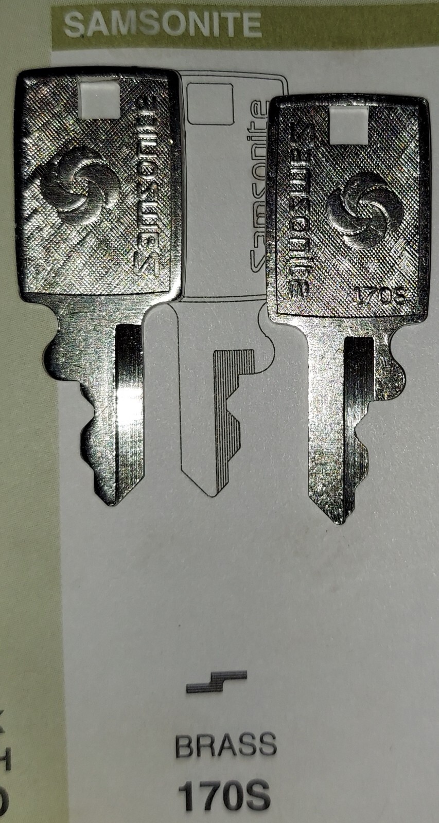 Samsonite 170S Key. (also fits Royal 160R) New OEM Factory Fitted One (1) Key Samsonite 170S Key. (also fits Royal 160R) New OEM Factory Fitted One (1) Key
