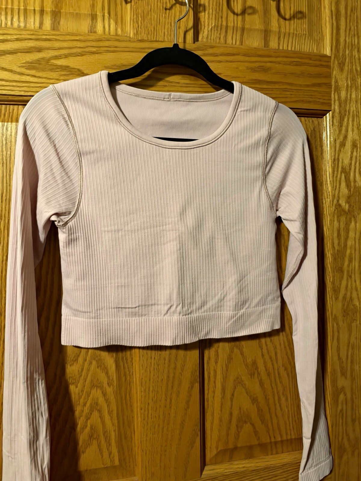 Lululemon Athletica Womens Ribbed Knit Cropped Top Long Sleeve Scoop Neck S Lululemon Athletica Womens Ribbed Knit Cropped Top Long Sleeve Scoop Neck S