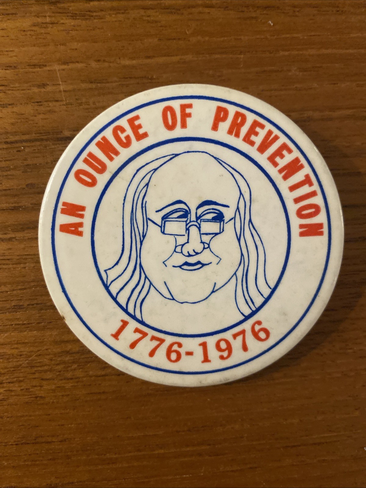 Vintage Benjamin Franklin Bicentennial 1776-1976 Souvenir Pin Button